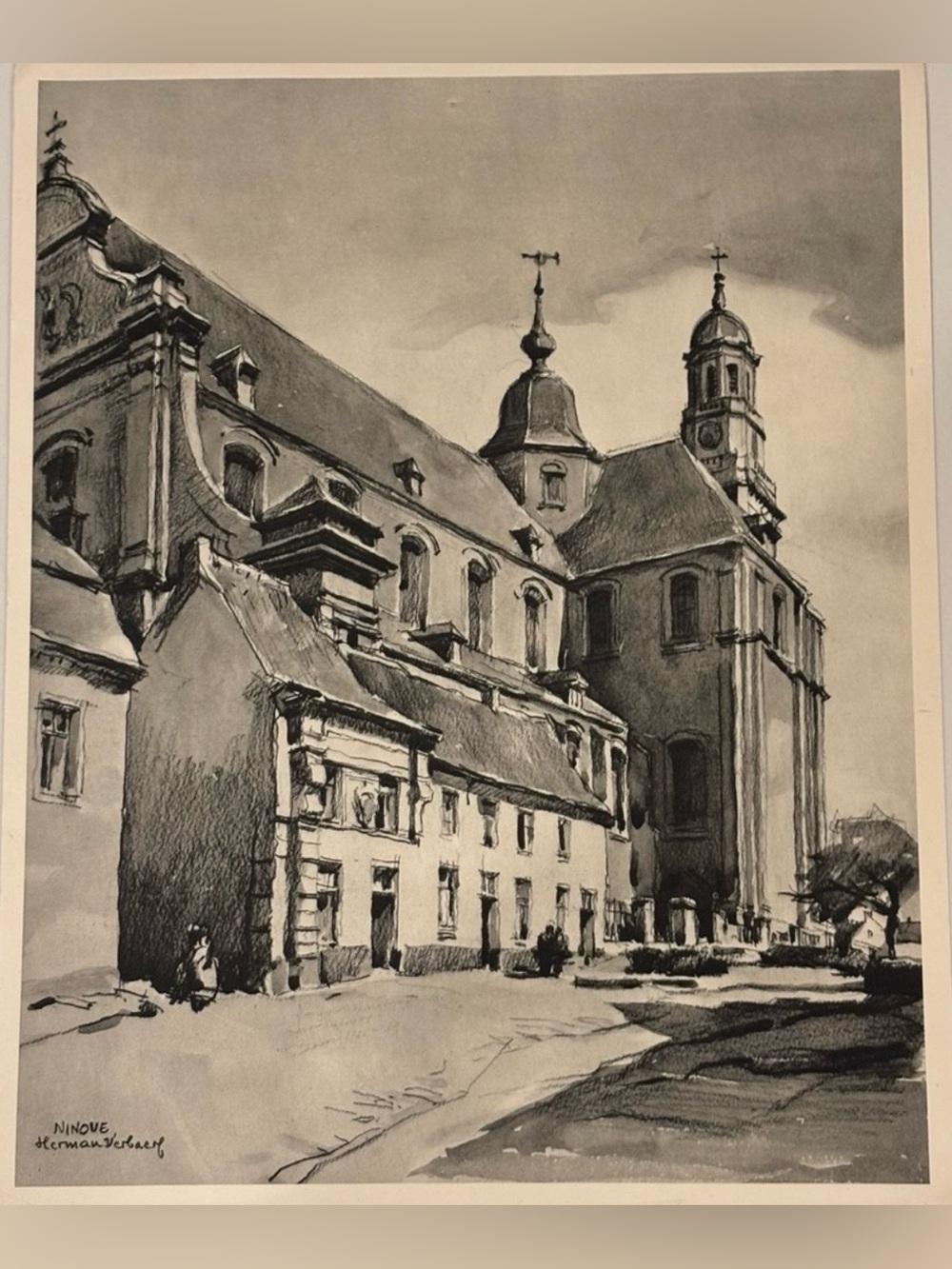 Herman Verbaere Fine Art Print Vintage Original Antique BELGIAN / BELGIUM SKETCH